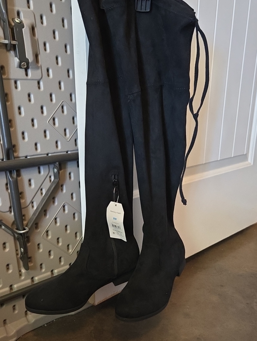 Time and Tru Black Over-the-Knee Suede-Look Boots